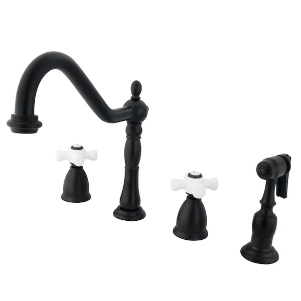 Kingston Brass Widespread Kitchen Faucet, Oil Rubbed Bronze KB1795PXBS - main
